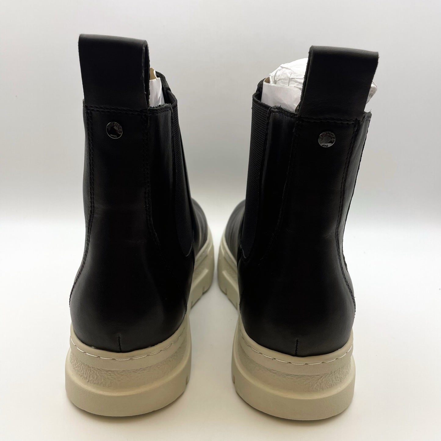 J/Slides Women's Riley Chelsea Boot Size 10 Black Leather Platform NIB