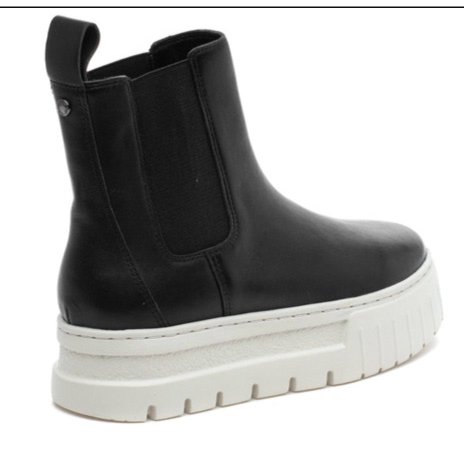 J/Slides Women's Riley Chelsea Boot Size 10 Black Leather Platform NIB