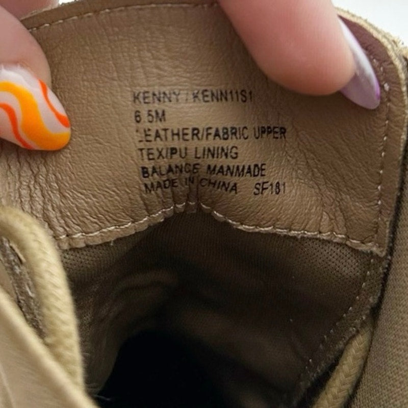 Steve Madden Womens Kenny Combat Boots US 6.5 M Taupe Tan Leather Lace Up NIB