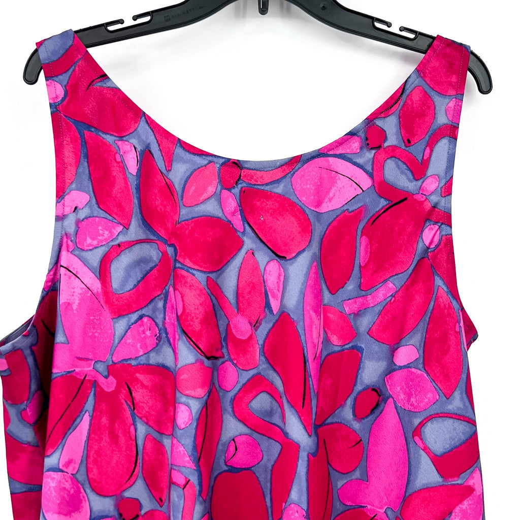 NIC + ZOE Women's Happy Petal Splash Tank Top 2X Pink Multi Cowl Neck NWT
