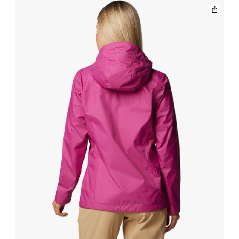 COLUMBIA Women's Arcadia II Jacket Large Pink Purple Hooded Waterproof NWT