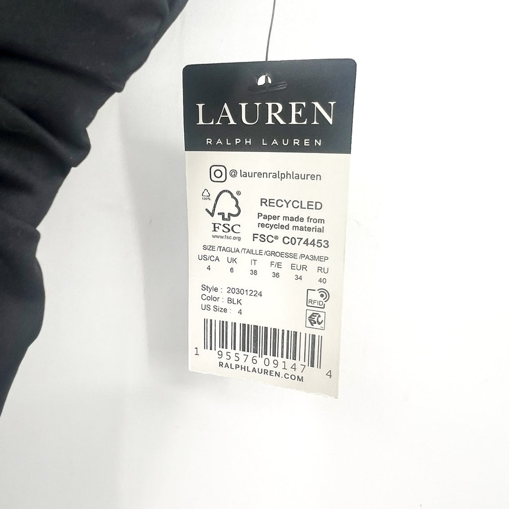 LAUREN RALPH LAUREN Double Strap Twist Tankini Top Size 4 Black Underwire NWT