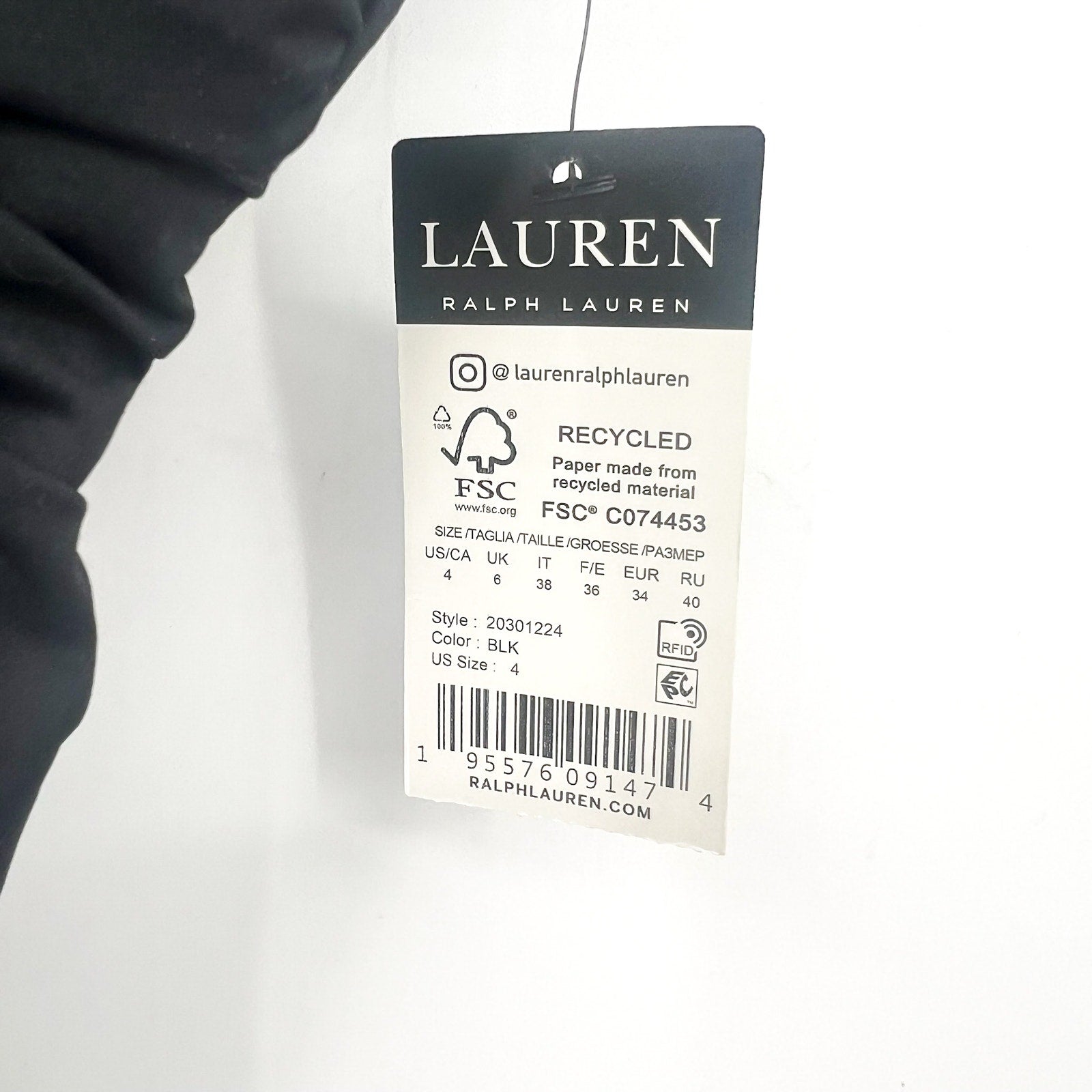 LAUREN RALPH LAUREN Double Strap Twist Tankini Top Size 4 Black Underwire NWT