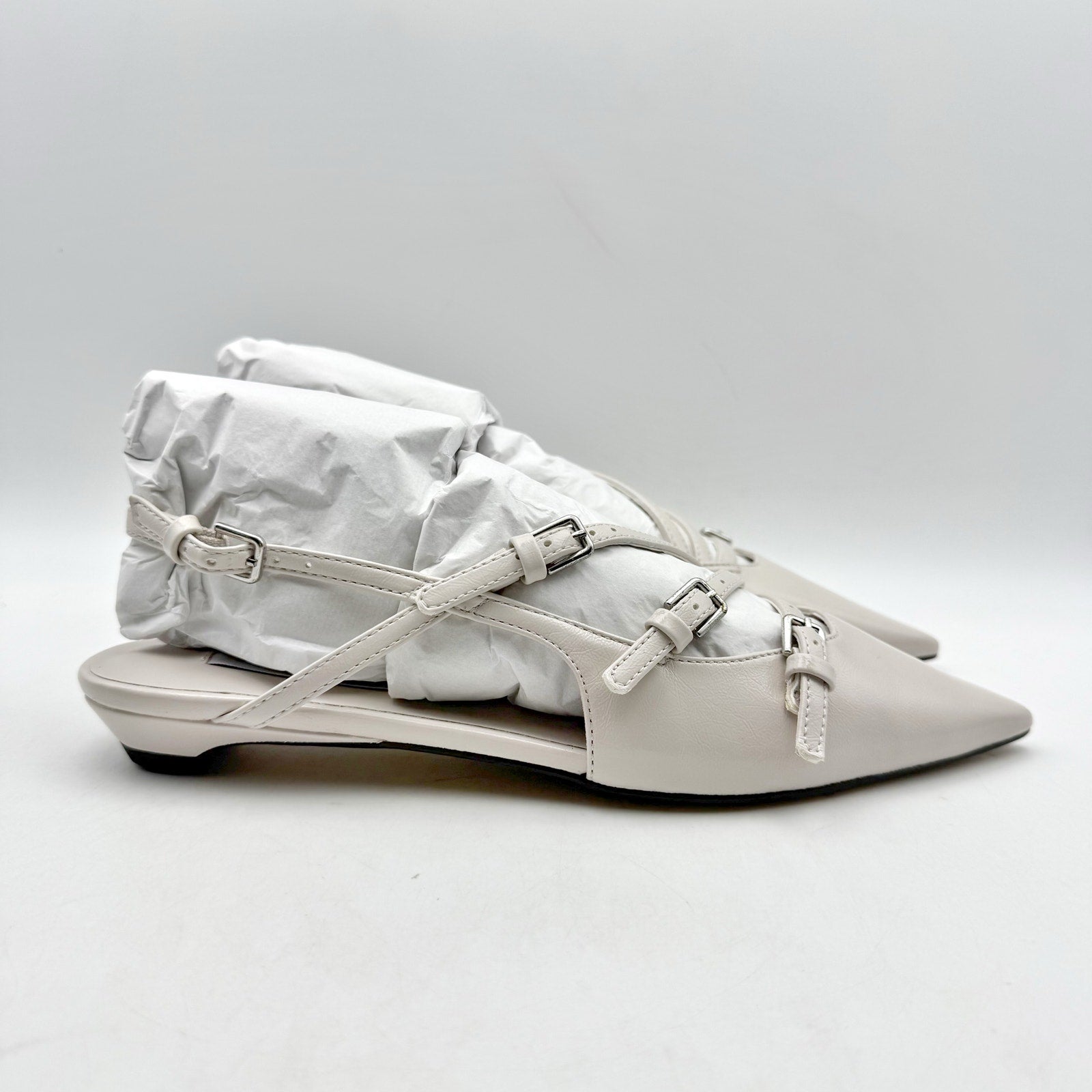Steve Madden Womens Peony Mules US 7 M Off White Bone Slingback NIB