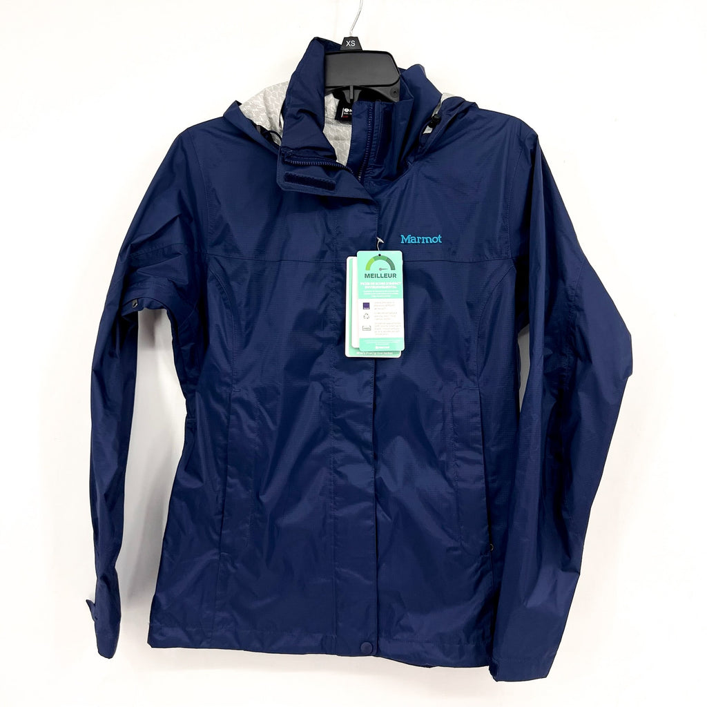 Marmot Womens PreCip Eco Rain Jacket Small Arctic Navy Blue Waterproof NWT
