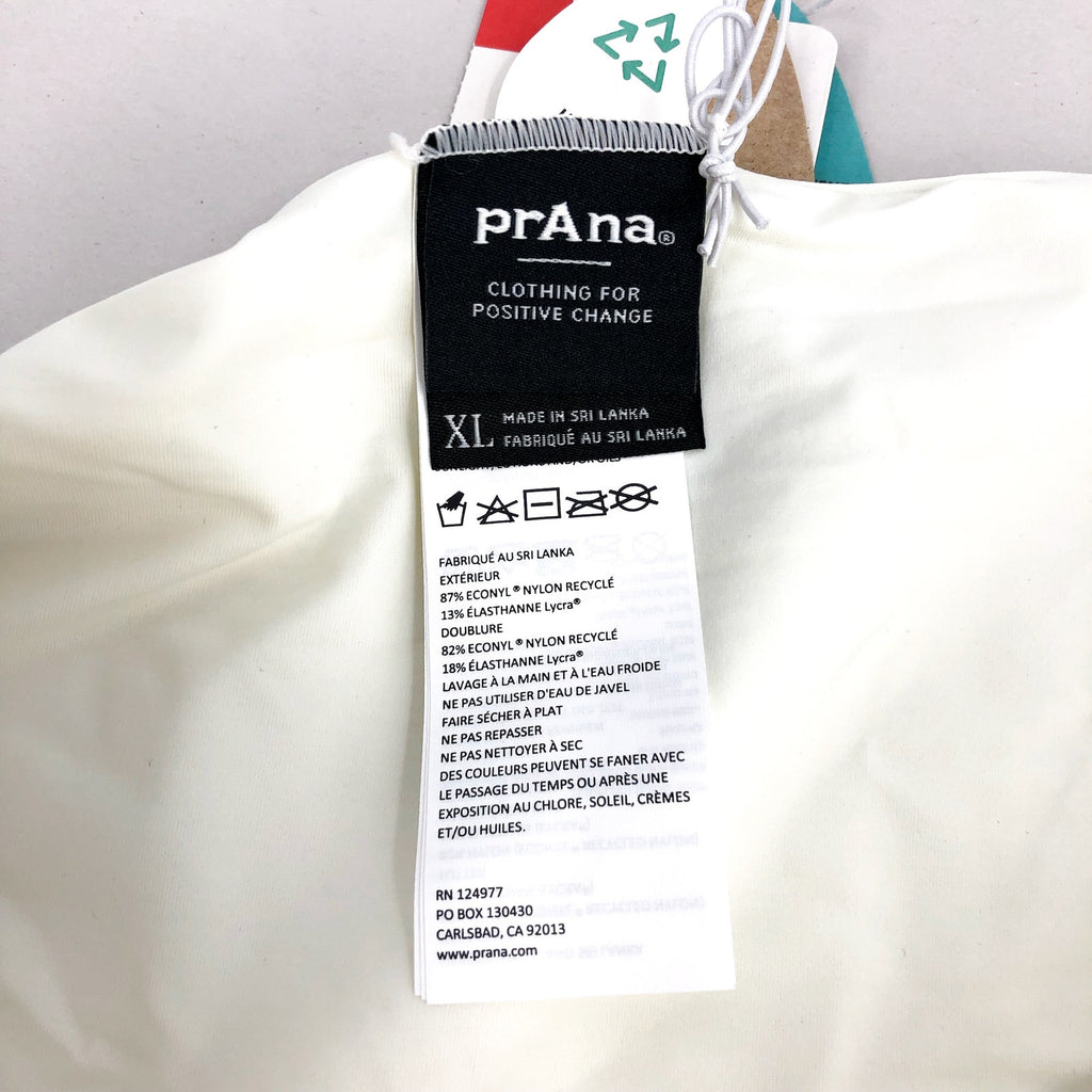 PRANA Women's Marta Bikini Bottom XL White Horchata Ottoman Ribbed NWT