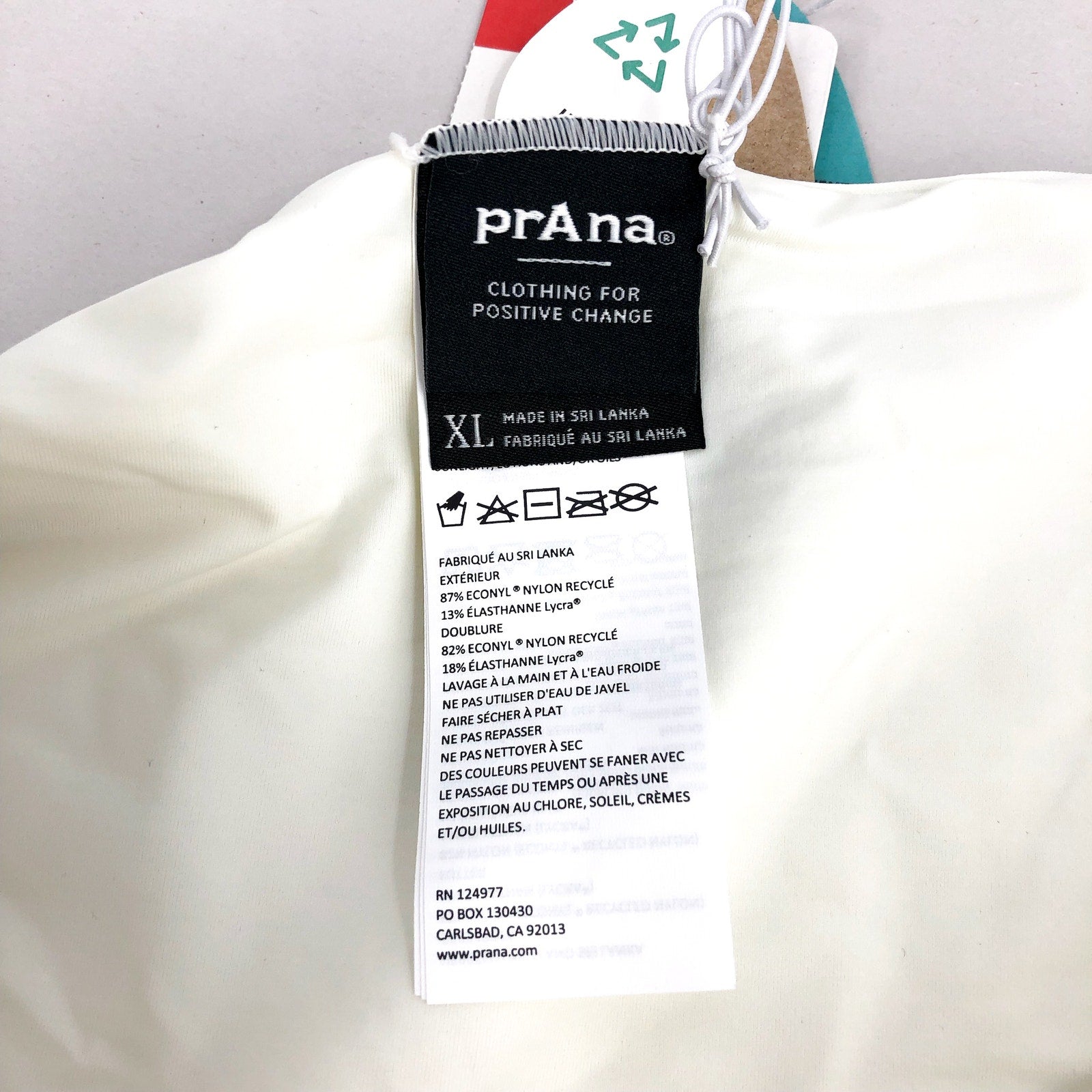 PRANA Women's Marta Bikini Bottom XL White Horchata Ottoman Ribbed NWT