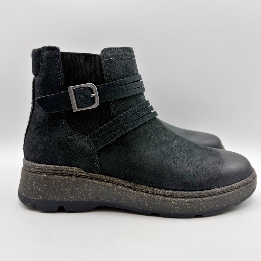 Clarks Womens Noralyn Ankle Boots US 8.5 Wide EU 39.5 Black Suede NIB