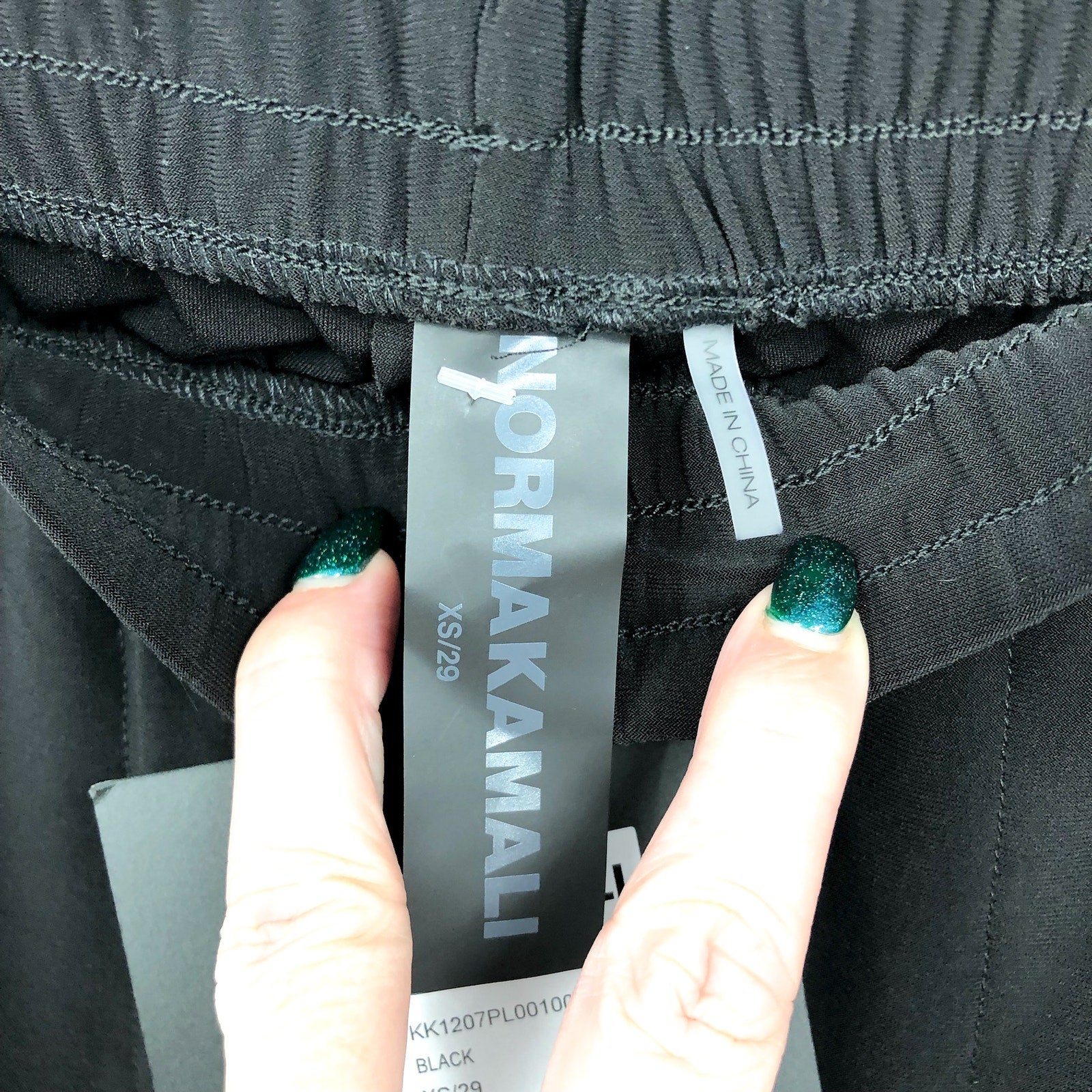 NORMA KAMALI Women's Boyfriend Puff Jogger Pants XS Black Elastic Waistband NWT