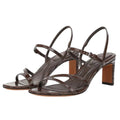 Vince Womens Marcela Heeled Sandals Size 9 Brown Leather Croc-Embossed NIB