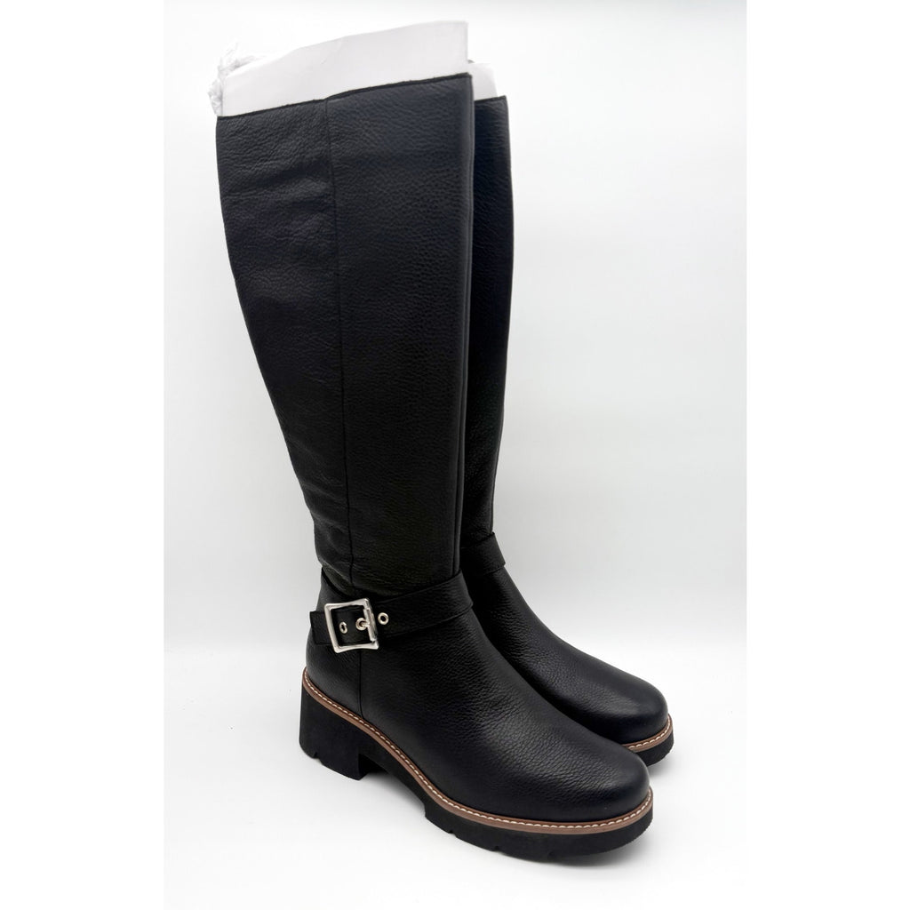 Naturalizer Womens Darry Knee High Boots US 9 Black Leather Water-Repellent NWOB