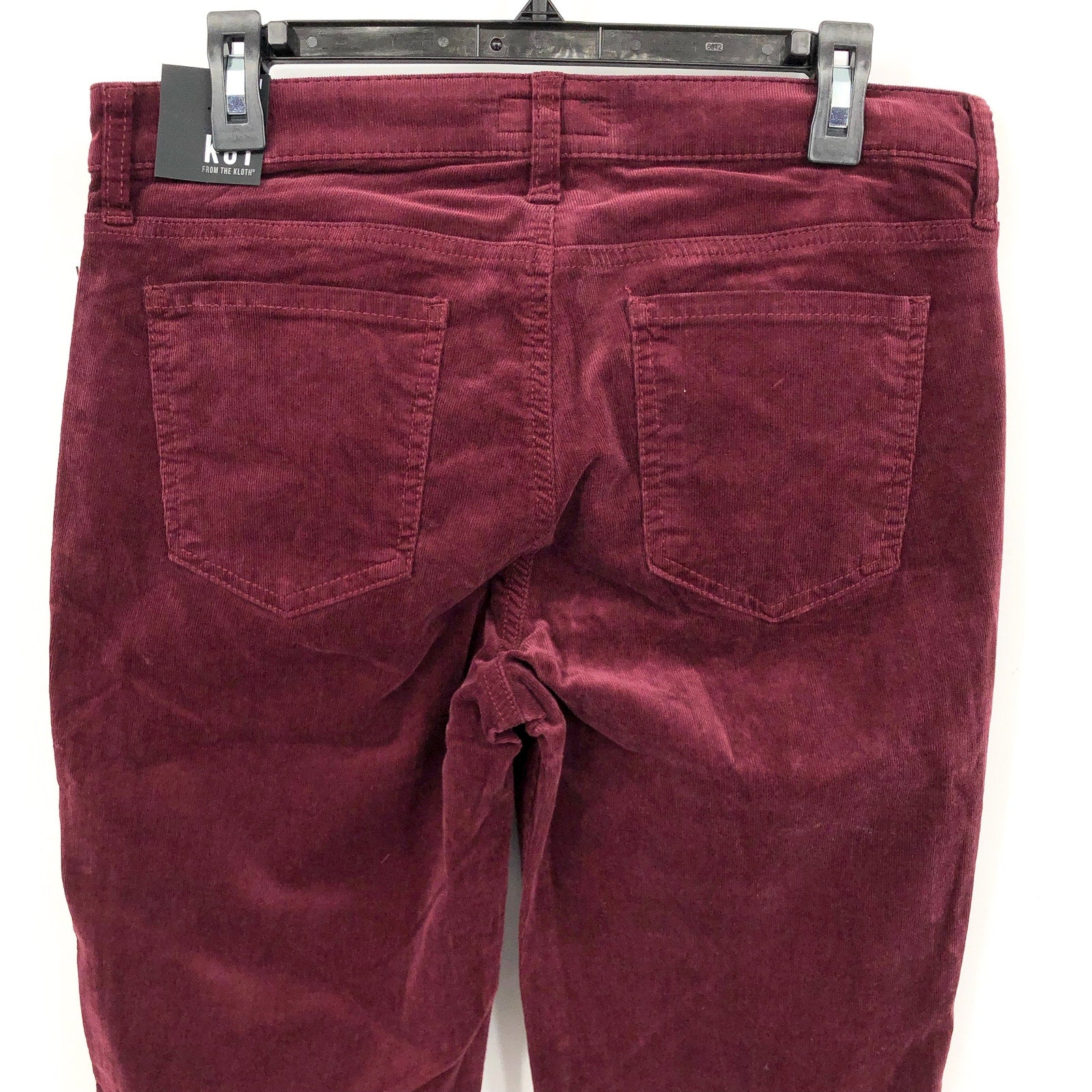 KUT FROM THE KLOTH Women's Karen Baby Boot Jeans Size 10 Red Wine Corduroy NWT