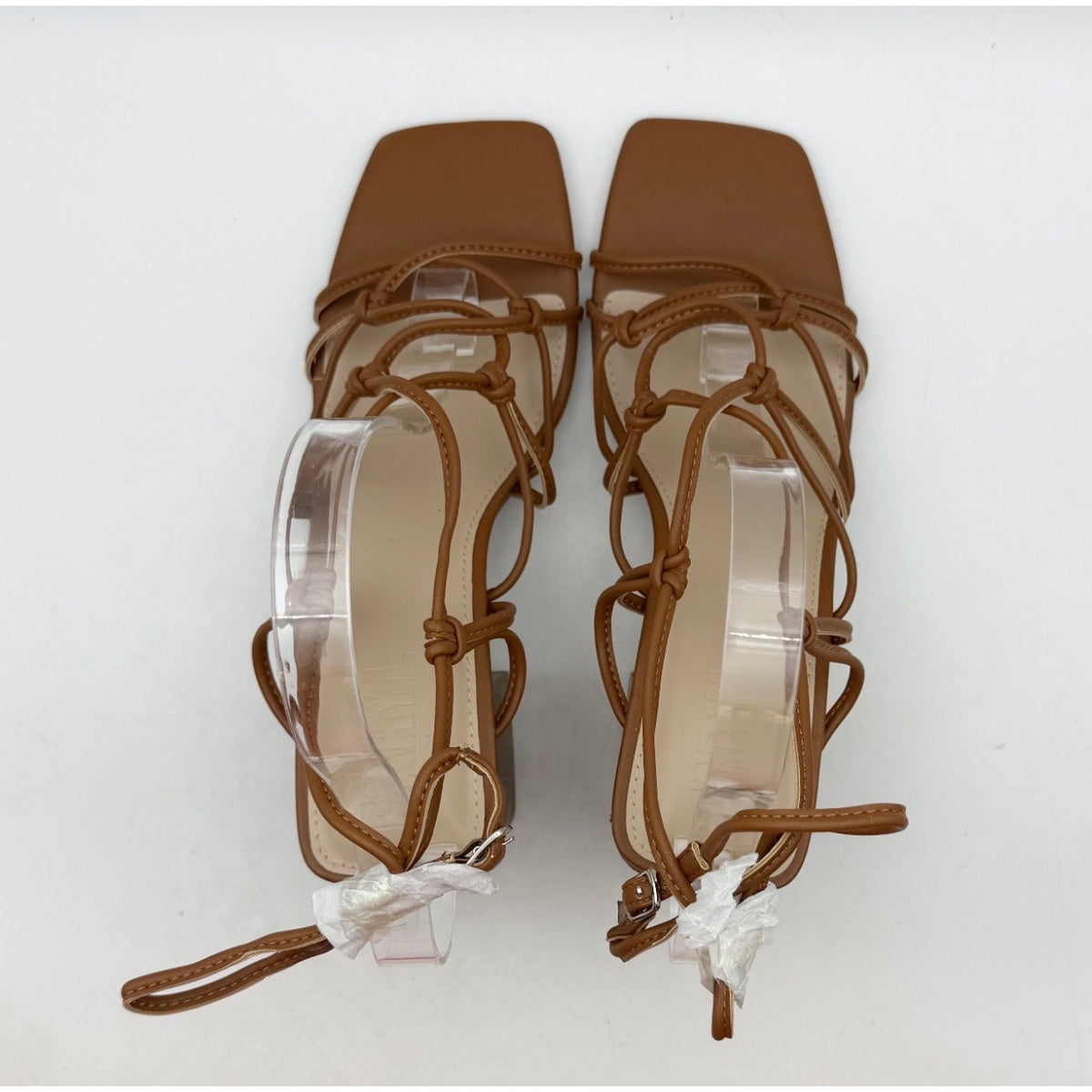 FARYL by Farylrobin Womens Zayne Heeled Sandals Size 8 M EU 38 Cognac Brown NWOB