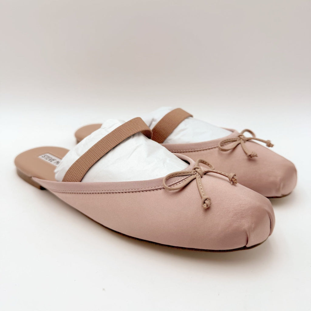 Steve Madden Womens Cutesy Ballet Mule Flats Size 8 Blush Pink Satin NIB