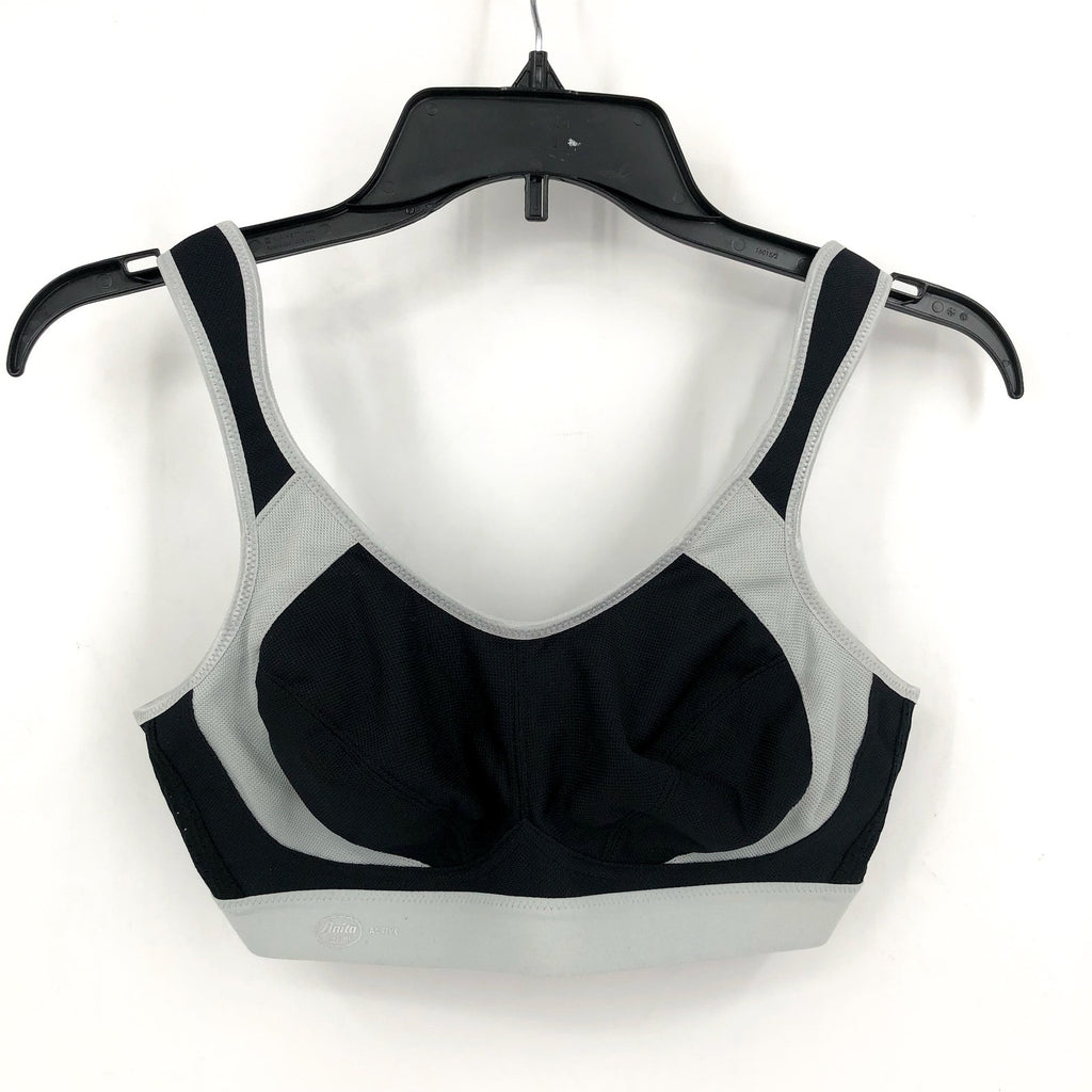 ANITA ACTIVE Women's Extreme Control Sports Bra Size 36B Black Grey Wirefree NWT