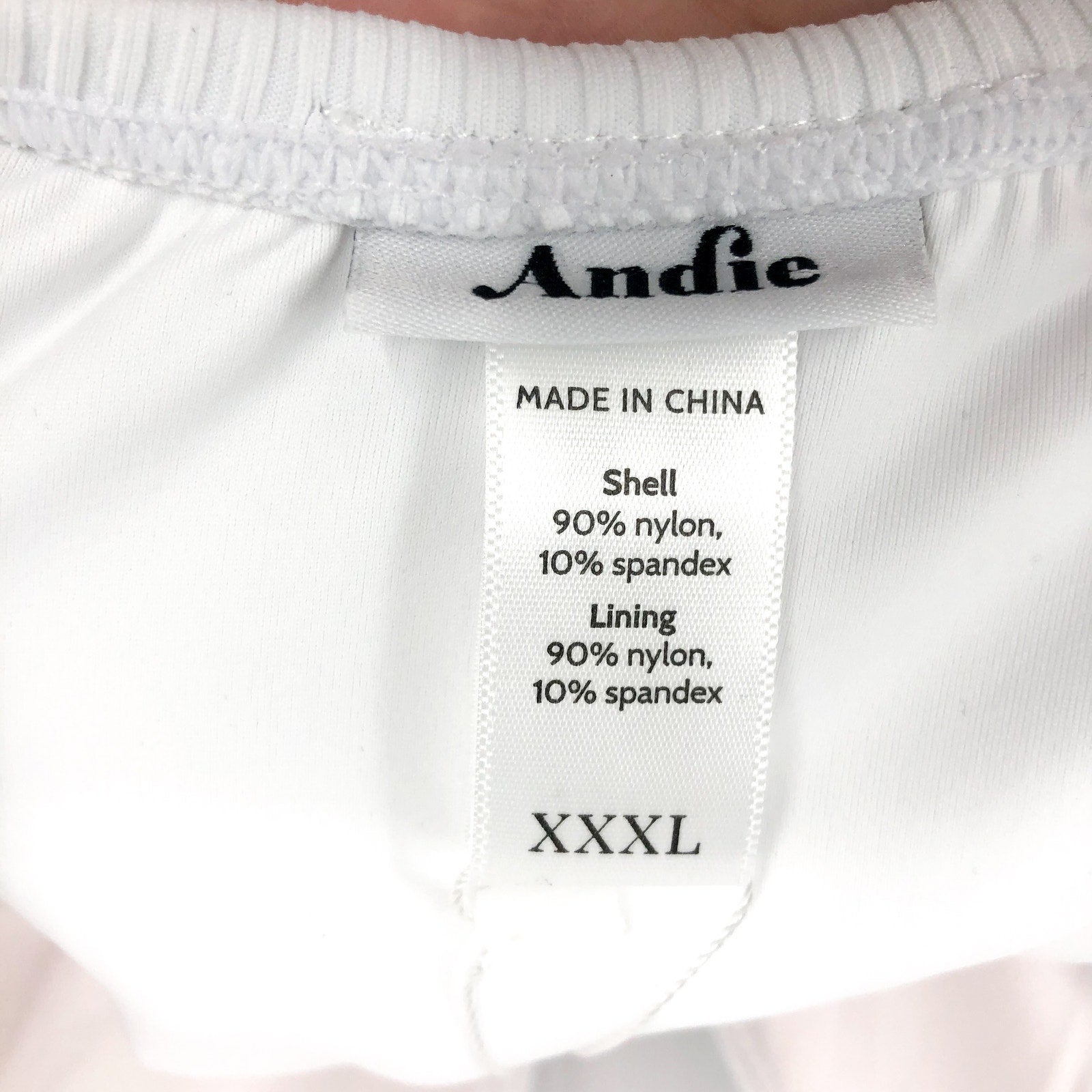 ANDIE SWIM Sardinia One Piece Swimsuit 3XL US 20 White Ribbed Plunge V Neck NWT