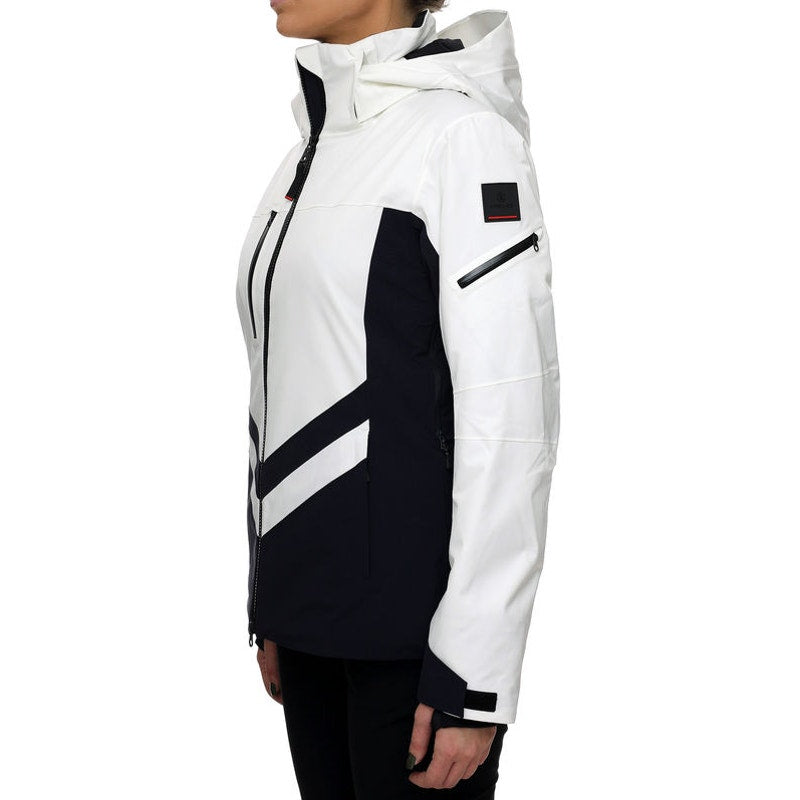 BOGNER Women's Dalya Hooded Two Tone Ski Jacket US 4 Small Off White WP NWOT