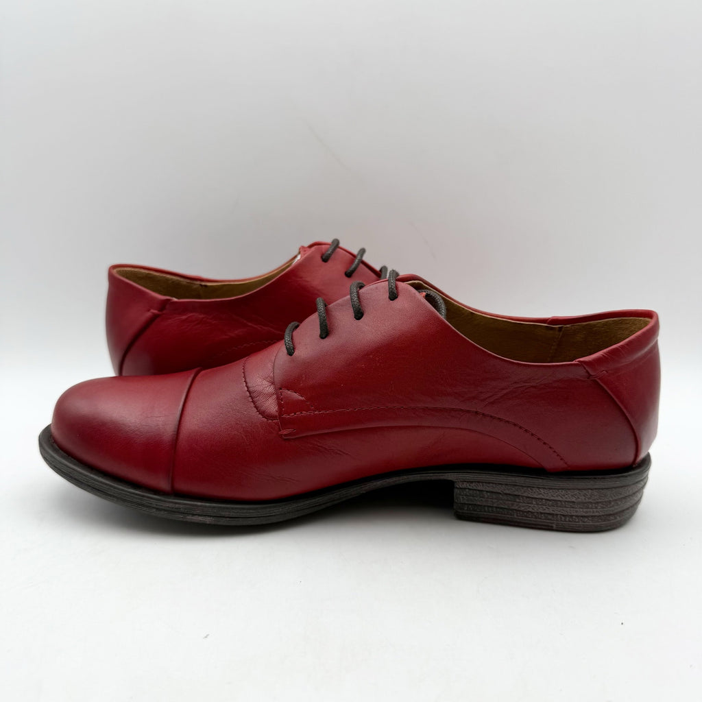 Miz Mooz Womens Letty Oxford Shoes US 8 M EU 38 Red Leather NIB