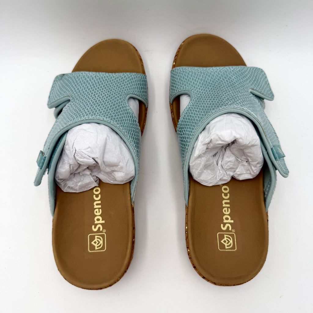 Spenco Womens Camille Wedge Sandals Size 7 B Blue NIB