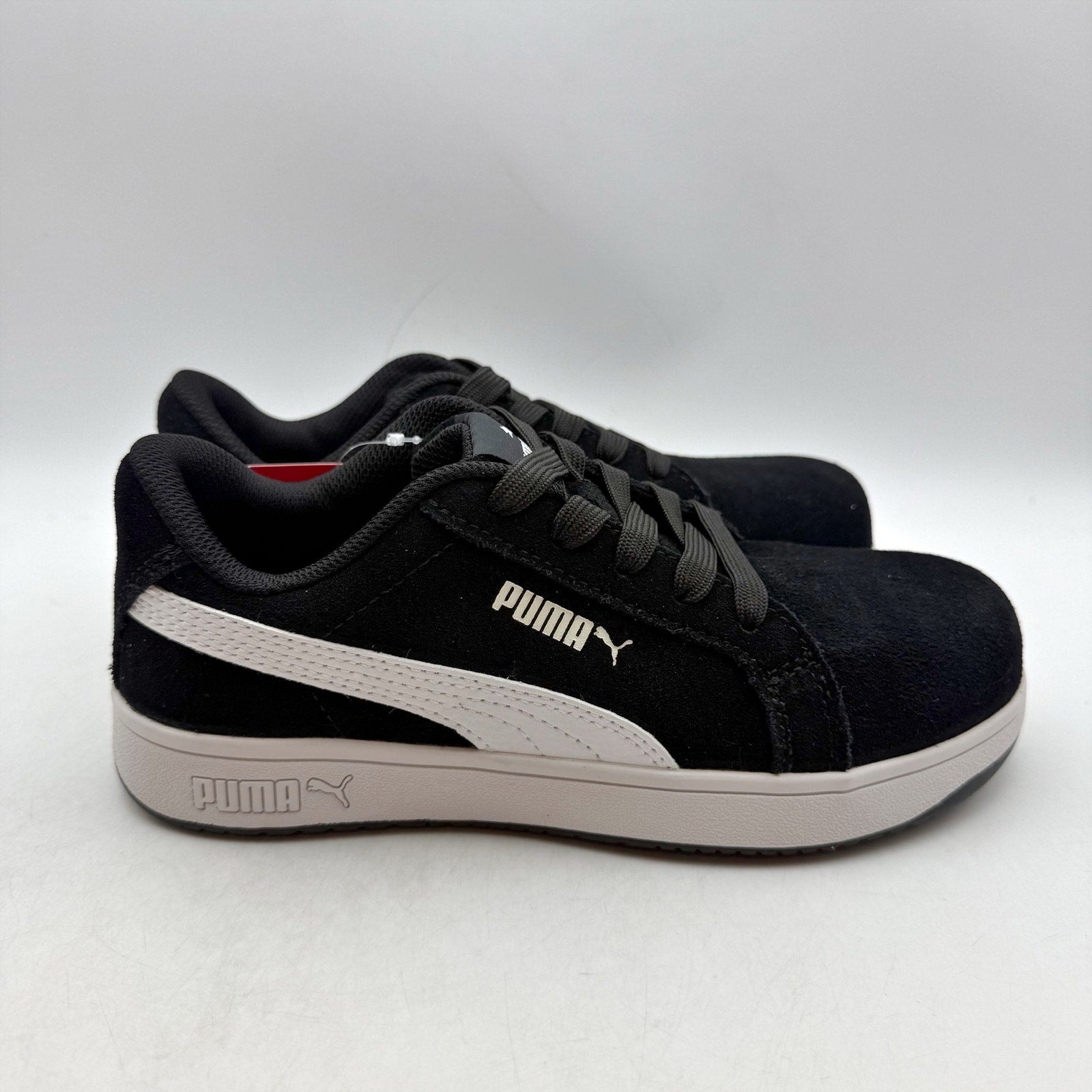 PUMA Womens Iconic Work Sneakers Size 6 Black White SR ASTM EH Composite Toe NIB