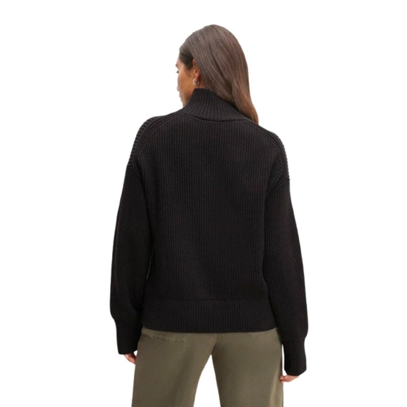 EVERLANE Women's The Organic Cotton Ribbed Turtleneck Sweater Large Black NWT