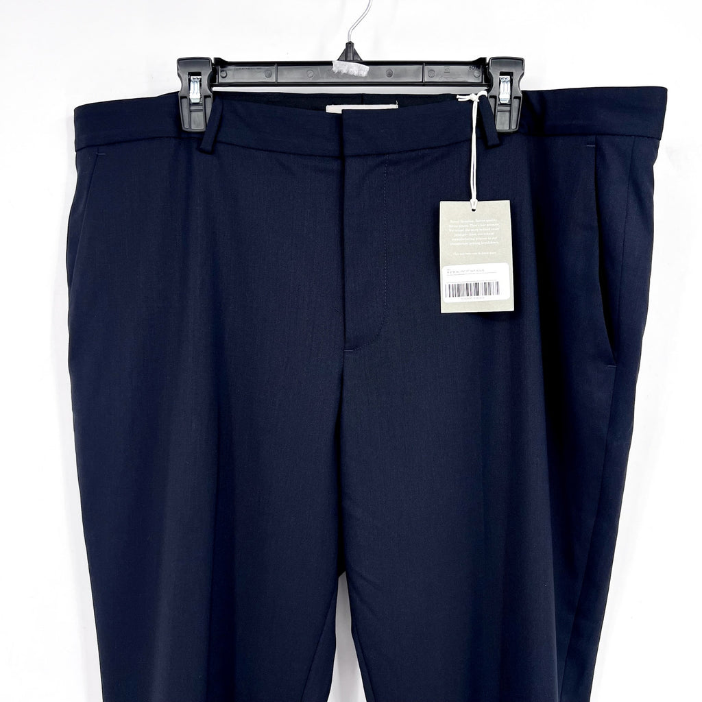 EVERLANE Men's The Italian Wool Pants 40x32 Navy Blue Flat Front Trousers NWT