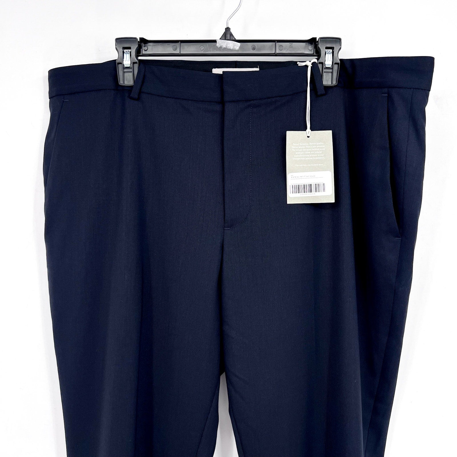 EVERLANE Men's The Italian Wool Pants 40x32 Navy Blue Flat Front Trousers NWT