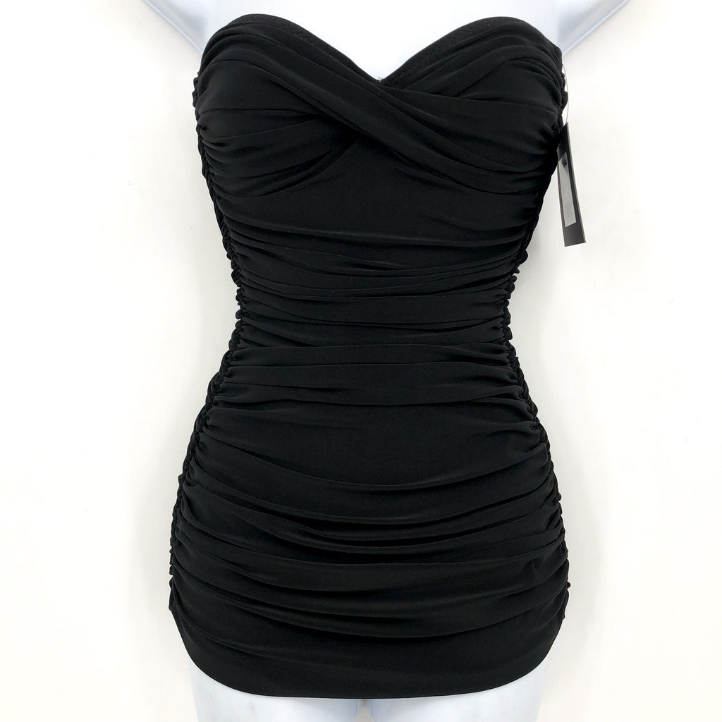 NORMA KAMALI Womens Walter Mio One Piece Swimsuit XS Black Strapless NWT