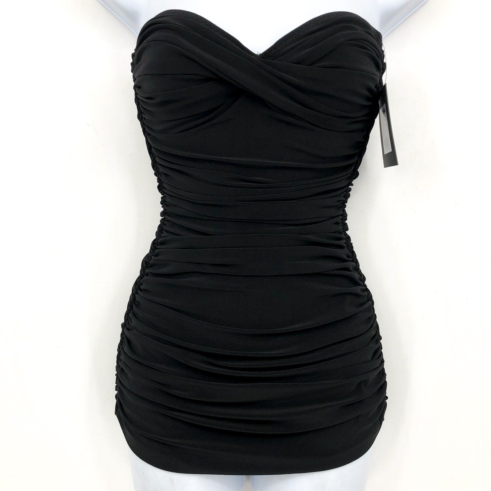 NORMA KAMALI Womens Walter Mio One Piece Swimsuit XS Black Strapless NWT