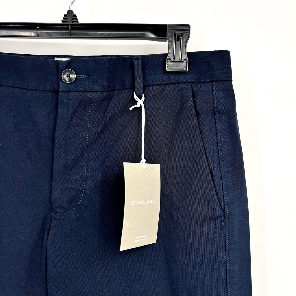 EVERLANE Men's The 9" Performance Chino Shorts Size 30 Navy Blue Slim-Fit NWT