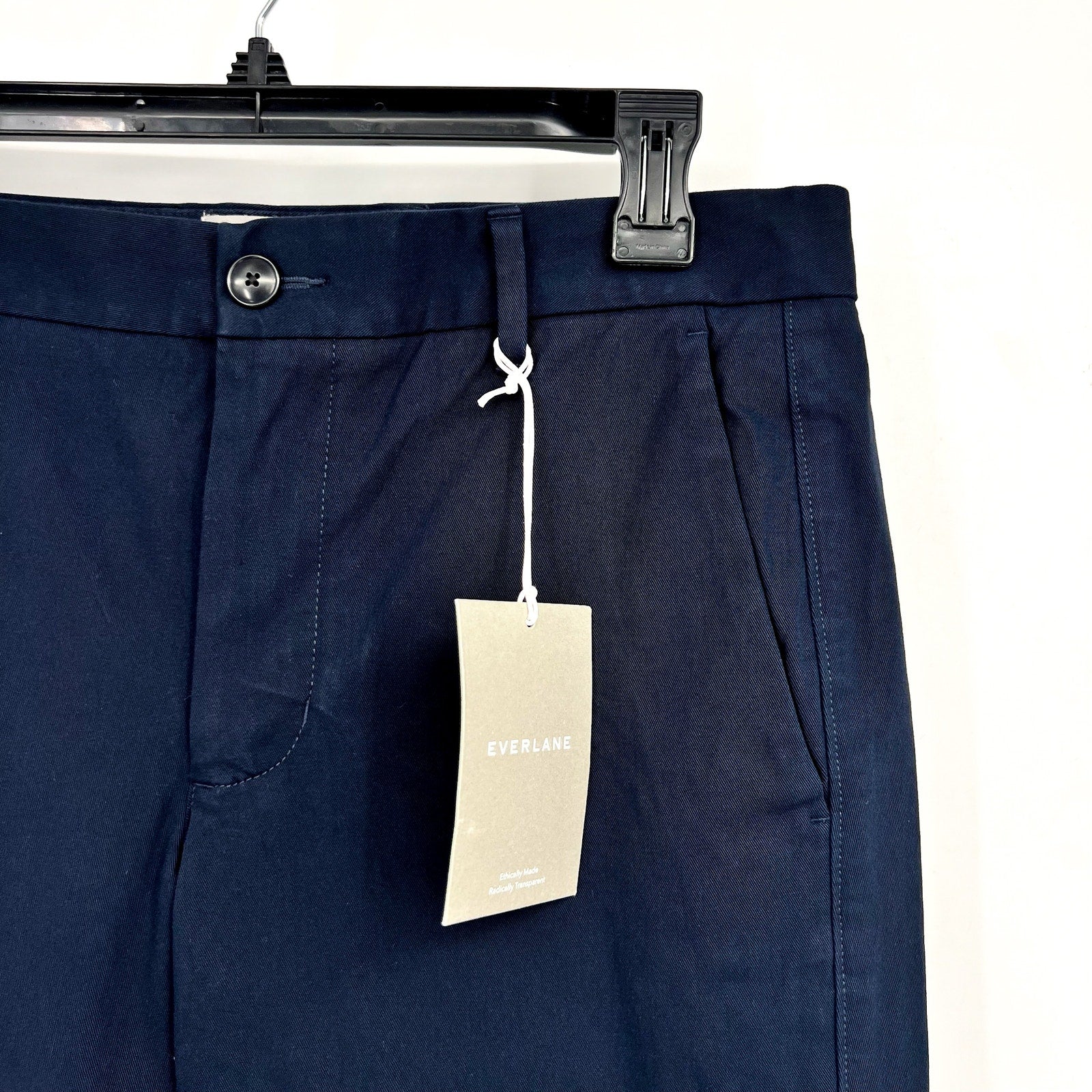 EVERLANE Men's The 9" Performance Chino Shorts Size 30 Navy Blue Slim-Fit NWT