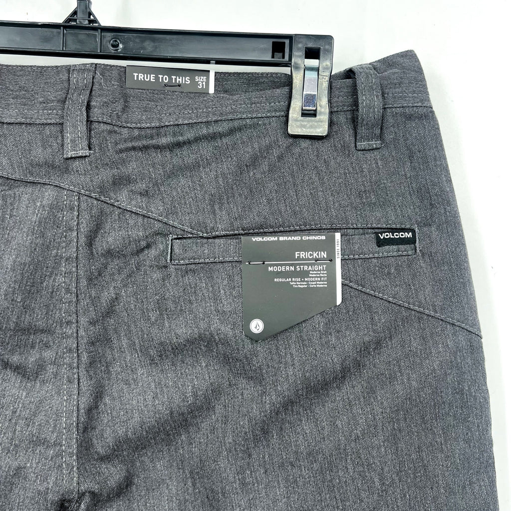 VOLCOM Men's Frickin Modern Stretch Shorts Size 31 Grey Charcoal Heather NWT
