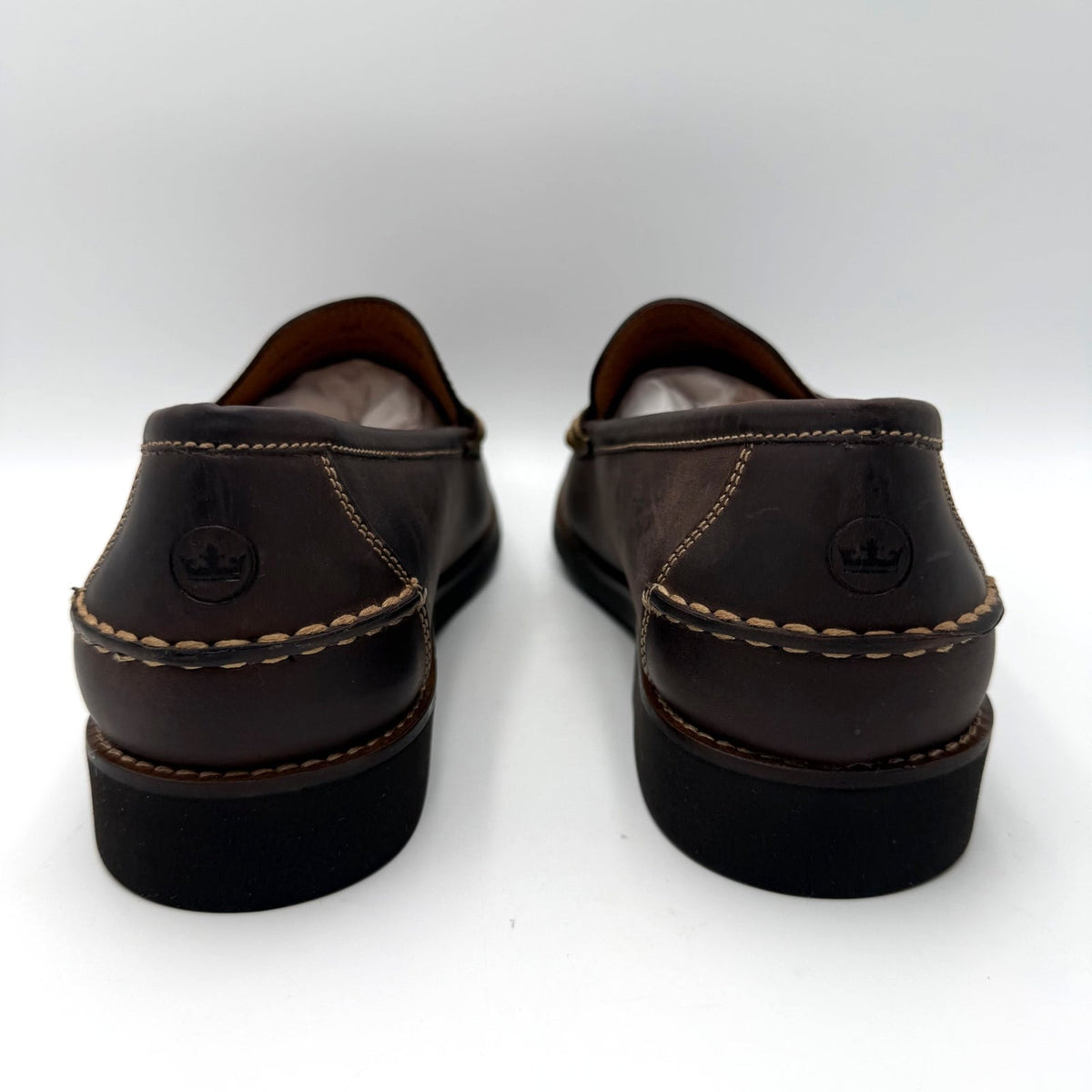 Peter Millar Mens Handsewn Penny Loafers Size 10 Chocolate Brown Leather NIB
