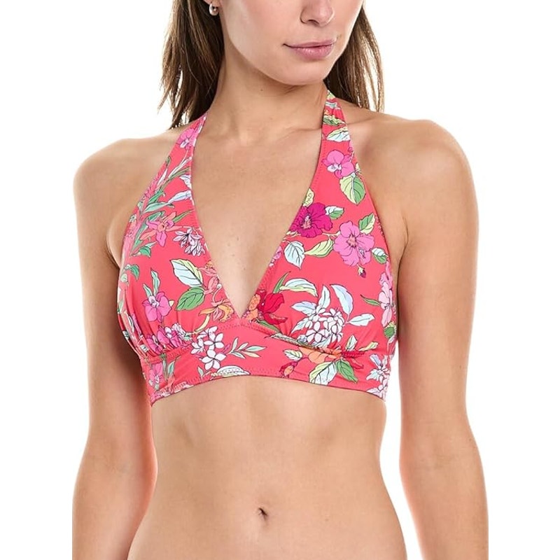 TOMMY BAHAMA Summer Floral Reversible Halter Swim Top Medium Passion Pink NWT
