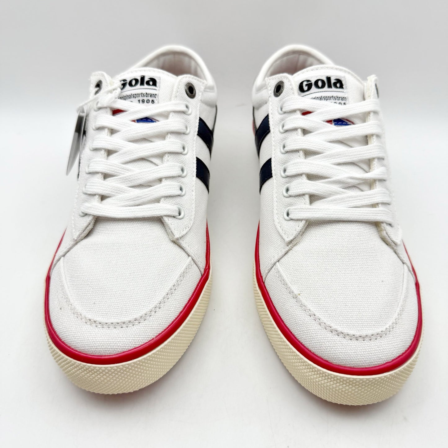 Gola Mens Comet Sneakers EU 43 US 10 White Navy Red Canvas NIB