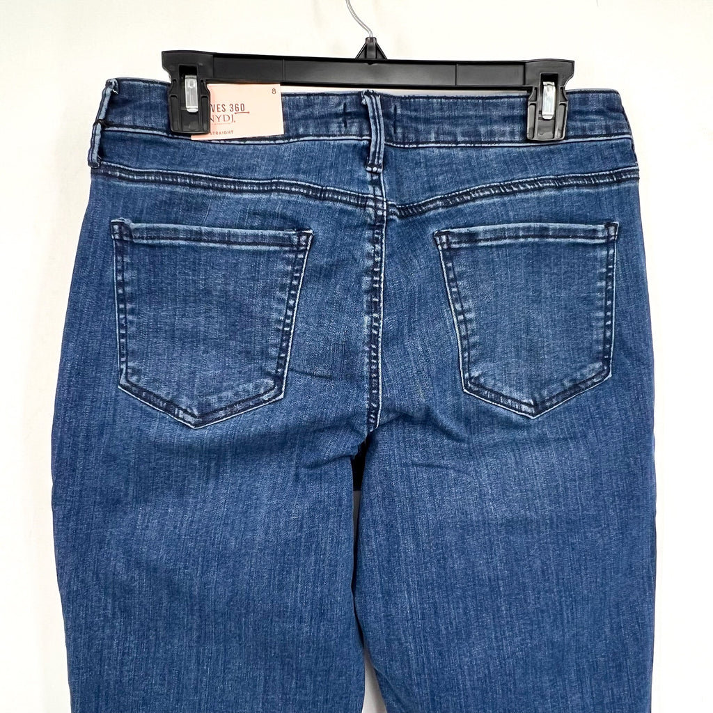 NYDJ Curves 360 Womens Slim Straight Crop Jeans Size 8 Caliente Blue NWT