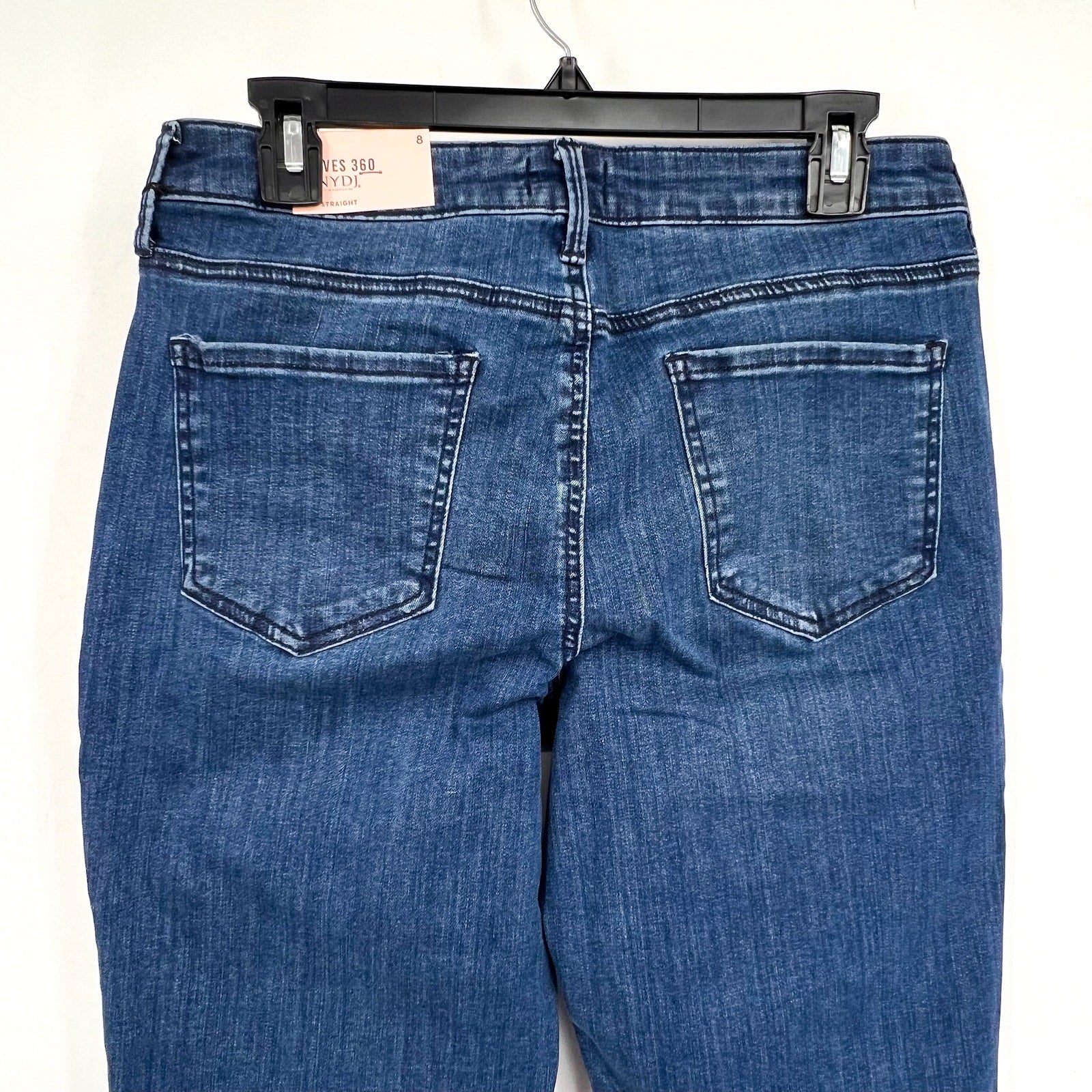 NYDJ Curves 360 Womens Slim Straight Crop Jeans Size 8 Caliente Blue NWT