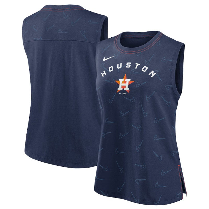 NIKE Womens Houston Astros Muscle Play Tank Top Large Navy Blue Crewneck NWT