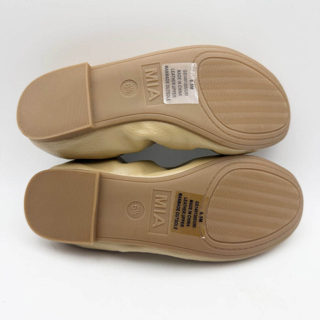 MIA Womens URI Ballet Flats Size 6.5 M Tan Beige Leather NWOB