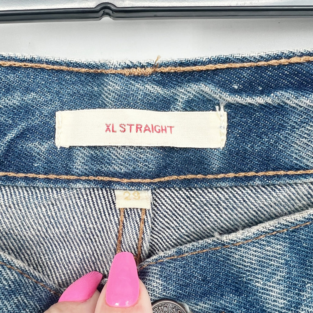 LEVI'S Womens XL Straight Jeans 29x31 US 8 Medium Blue Tie Waist A8701-0005 NWT