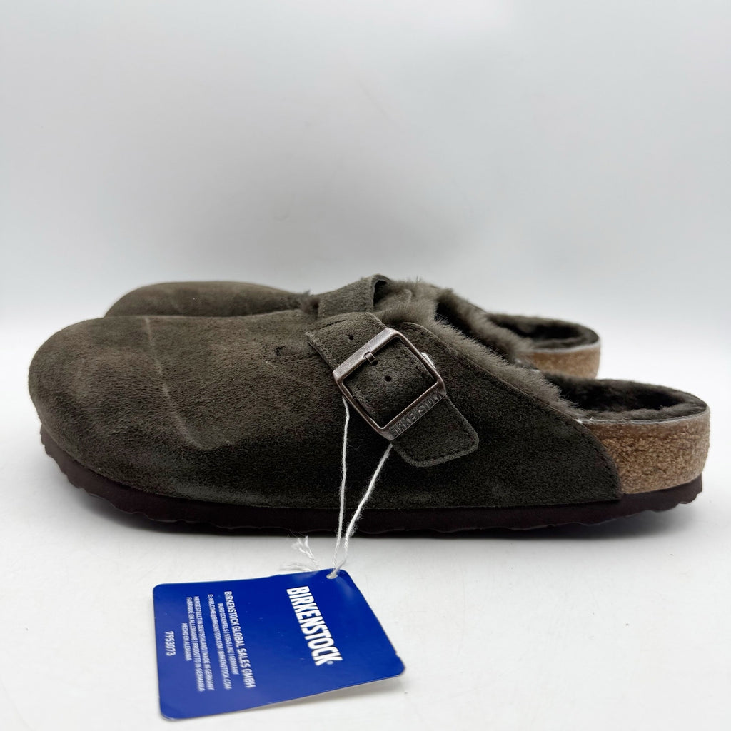 Birkenstock Boston Shearling Clogs EU 41 Womens 10 Mens 8 Mocha Brown Suede NWT