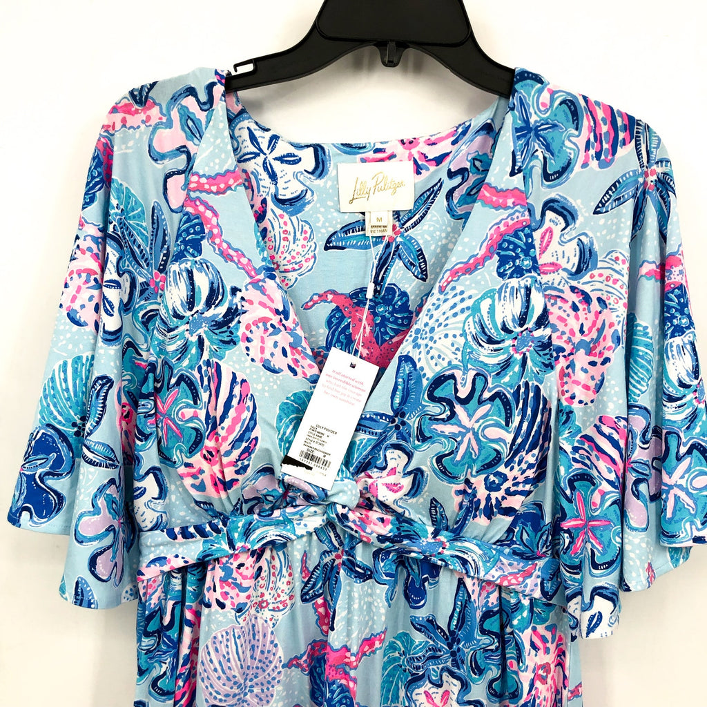 LILLY PULITZER Minka Skirted Romper XL Blue Multi Bahamas Beachcomber NWT