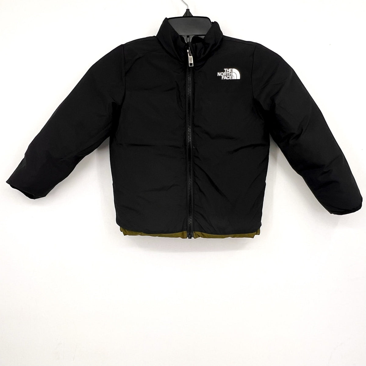 THE NORTH FACE Kids North Down Reversible Puffer Coat Size 4 Black Green NWOT