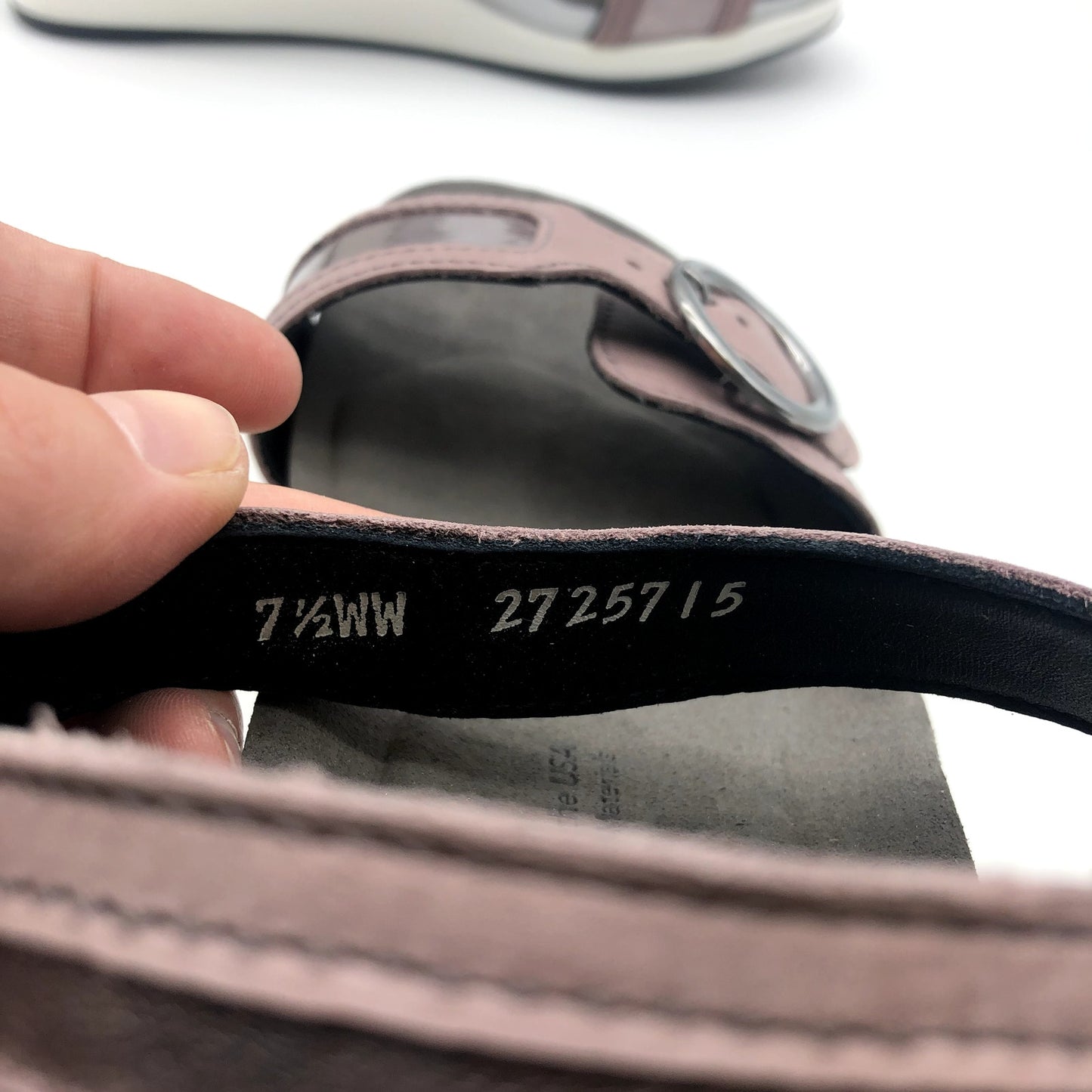 SAS Womens Seight Wedge Sandal US 7.5WW Purple Silver Leather NIB