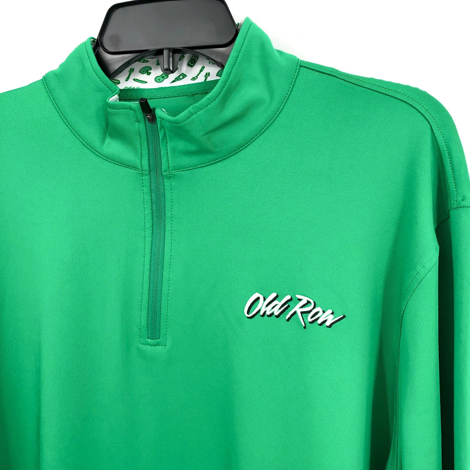 OLD ROW Men's Tailgate Quarter Zip Performance Pull Over Large Kelly Green NWT