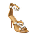 Alexandre Birman Womens Rosie 100 Heels EU 38 Tan Stone Strap Stiletto