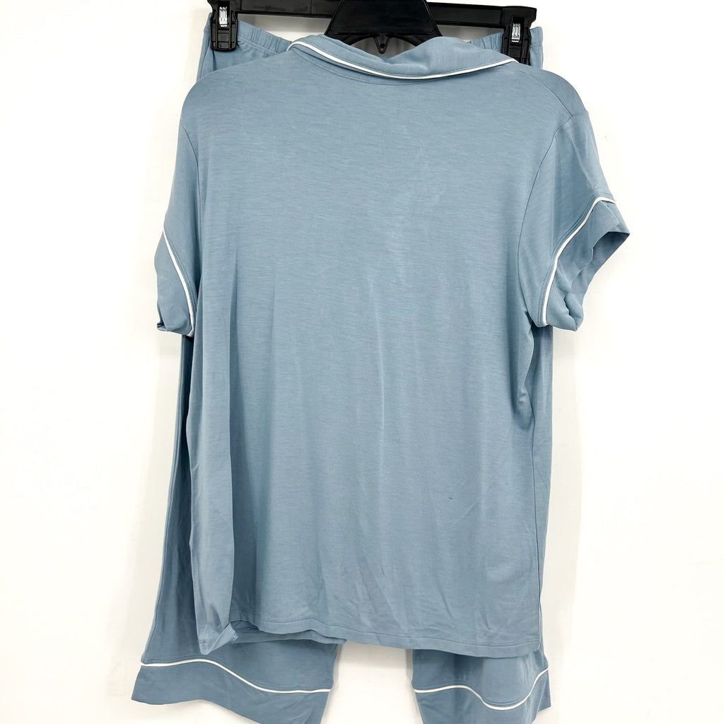 EBERJEY Gisele PJ Set Medium Light Blue Short Sleeve & Cropped Pant NWT