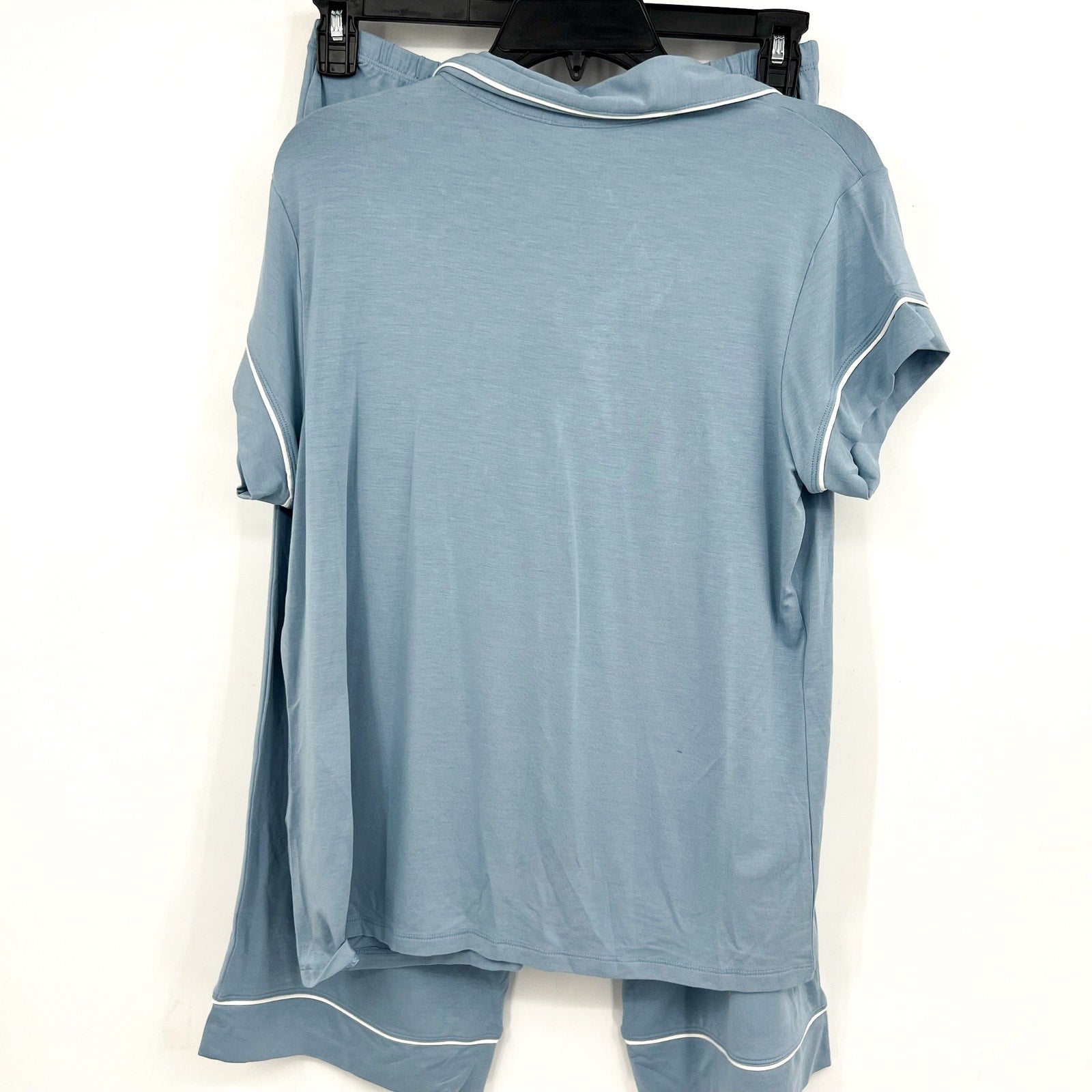 EBERJEY Gisele PJ Set Medium Light Blue Short Sleeve & Cropped Pant NWT