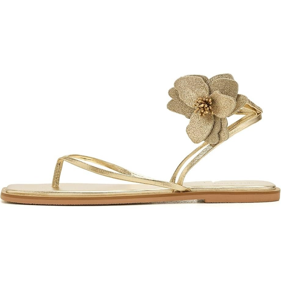 Free People Womens Mismatch Magnolia Thong Sandals Size 6.5 Gold Flower NIB
