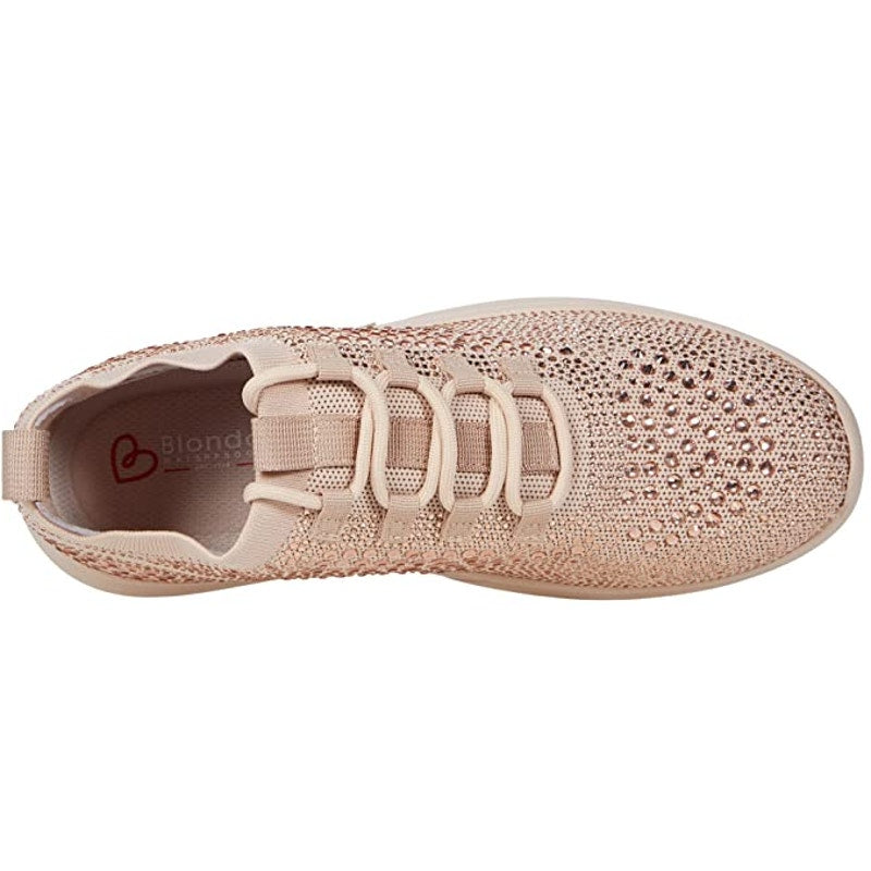 BLONDO Womens Kanon Casual Sneakers Size 6 Blush Pink Rhinestone Waterproof NWOB